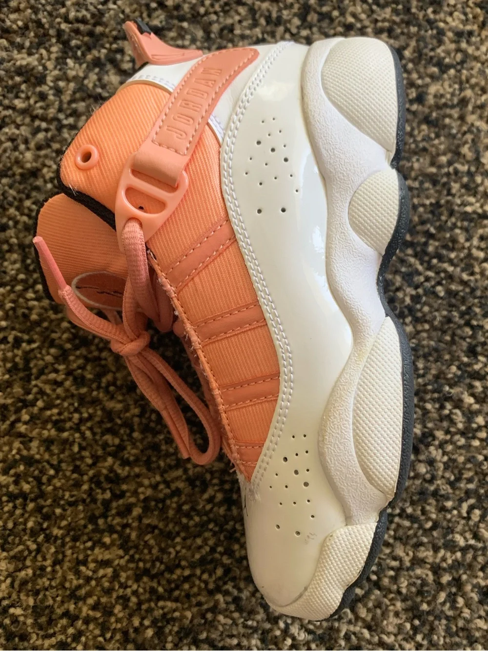 Kids Mid-Top Jordan Sneakers in Pink and White size 12C
